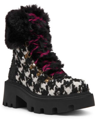 Women's Matillda Sequin Faux Fur Block Heel Booties
