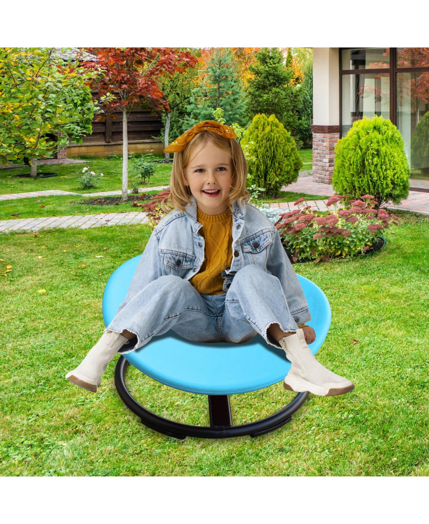 Детская игрушка ZENY Kids Sensory Swivel Chair, Adhd Support, Swivel Chair, Ages 5+, цвет: Синий — фото 4