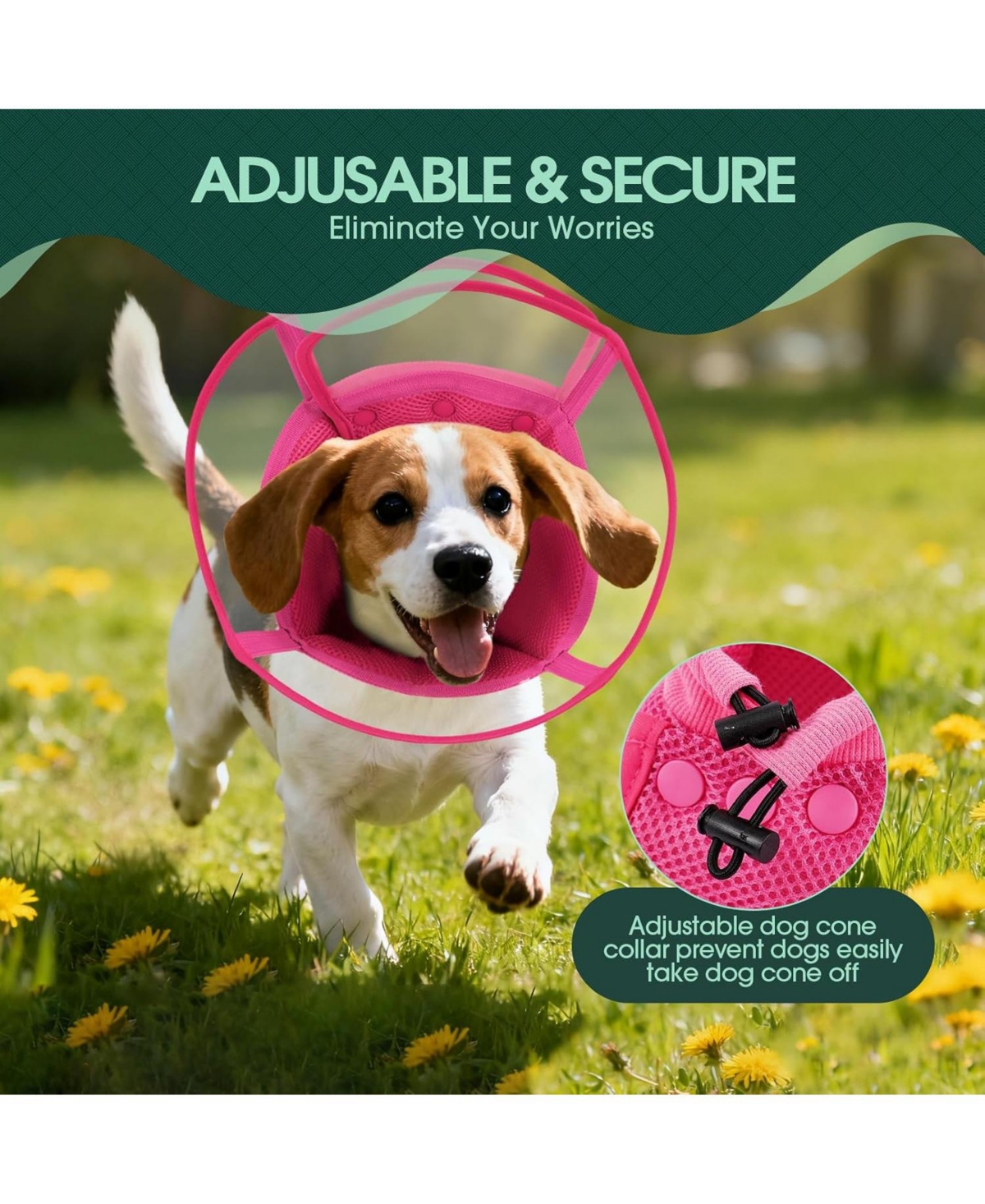 Soft Mesh and Transparent Pvc Recovery Cone Collar for Dogs