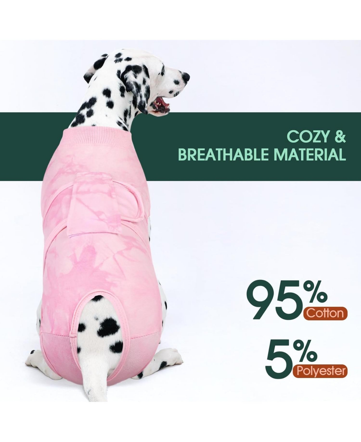 Soft Cotton Recovery Bodysuit for Dogs, Post-Surgery Protective Suit with Anti-Licking Design