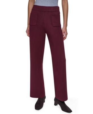Women's Front Pocket Essentials High-Waisted Wide-Leg Pull-On Pants