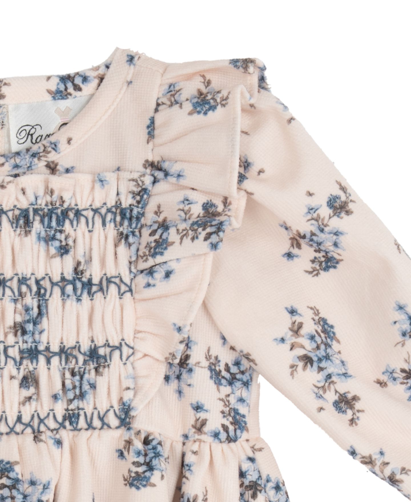 Платье Rare Editions Corduroy Fit & Flare Long-Sleeve Dress для девочек-малышей, цвет: Синий — фото 3