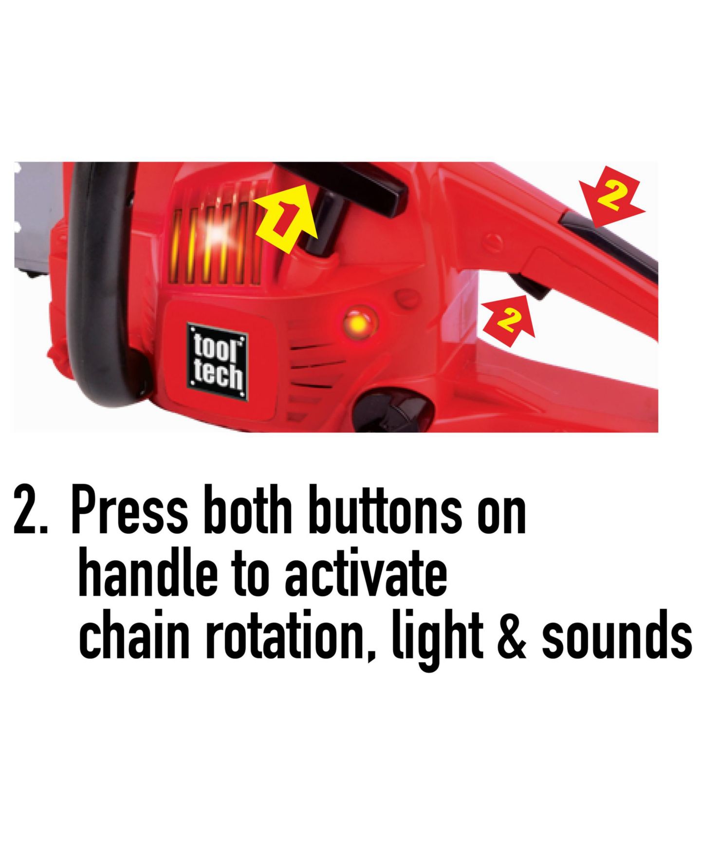 Детские игрушки Red Box Tool Tech Vibrating-Lighted Toy Chainsaw, 2-Piece, Ages 3+ — фото 4