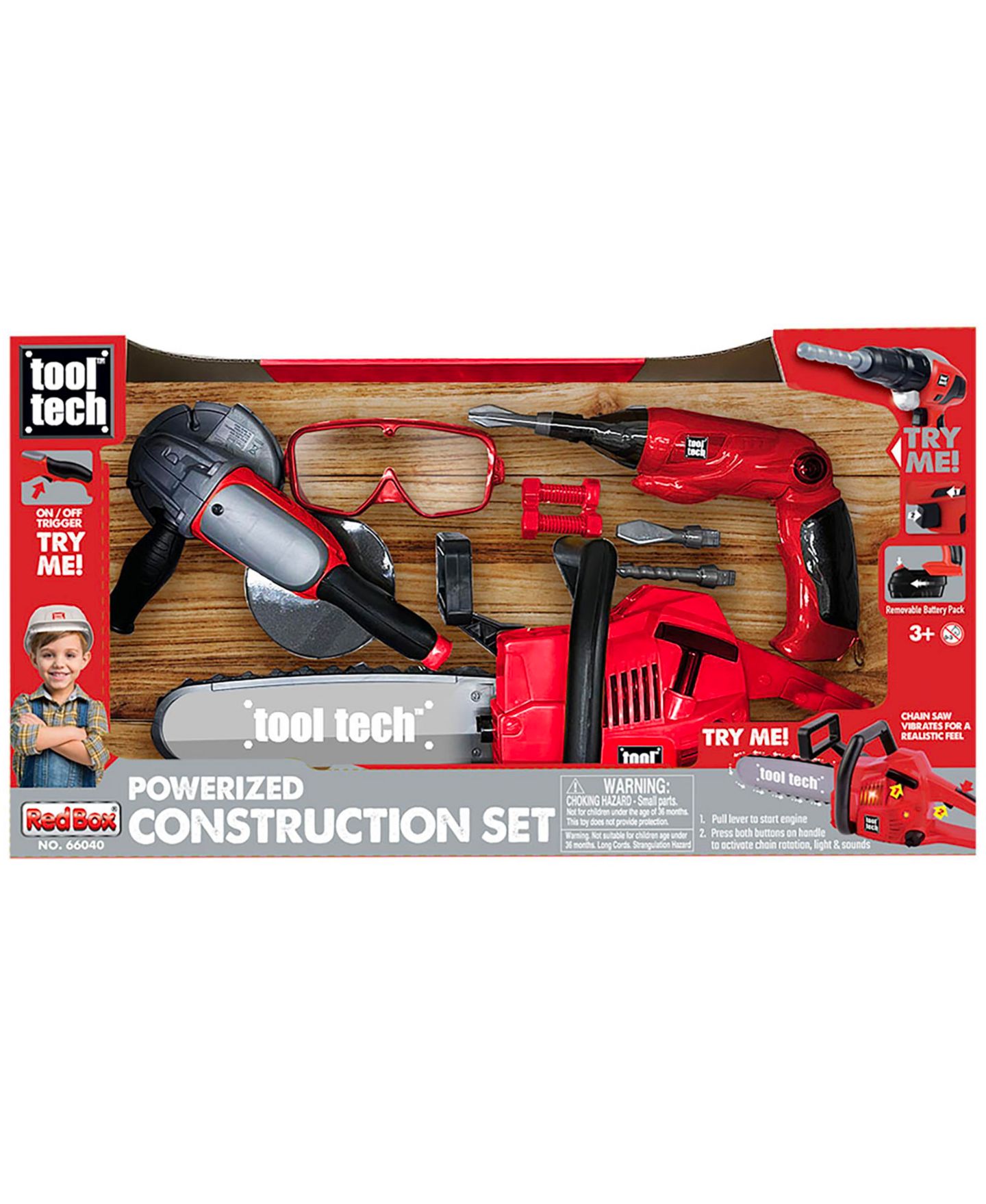 Детский конструктор Red Box Tool Tech Powered Lights and Sounds 3-Piece Construction Set, Ages 3+, цвет: Open Miscellaneous — фото 2