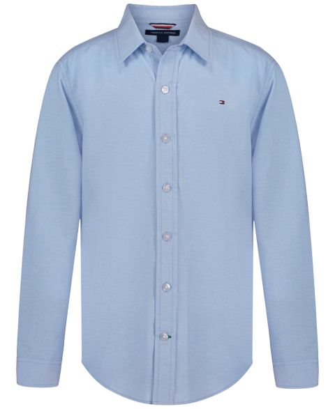 Рубашка Tommy Hilfiger Oxford Long-Sleeve Cotton Shirt для мальчиков, цвет: Синий