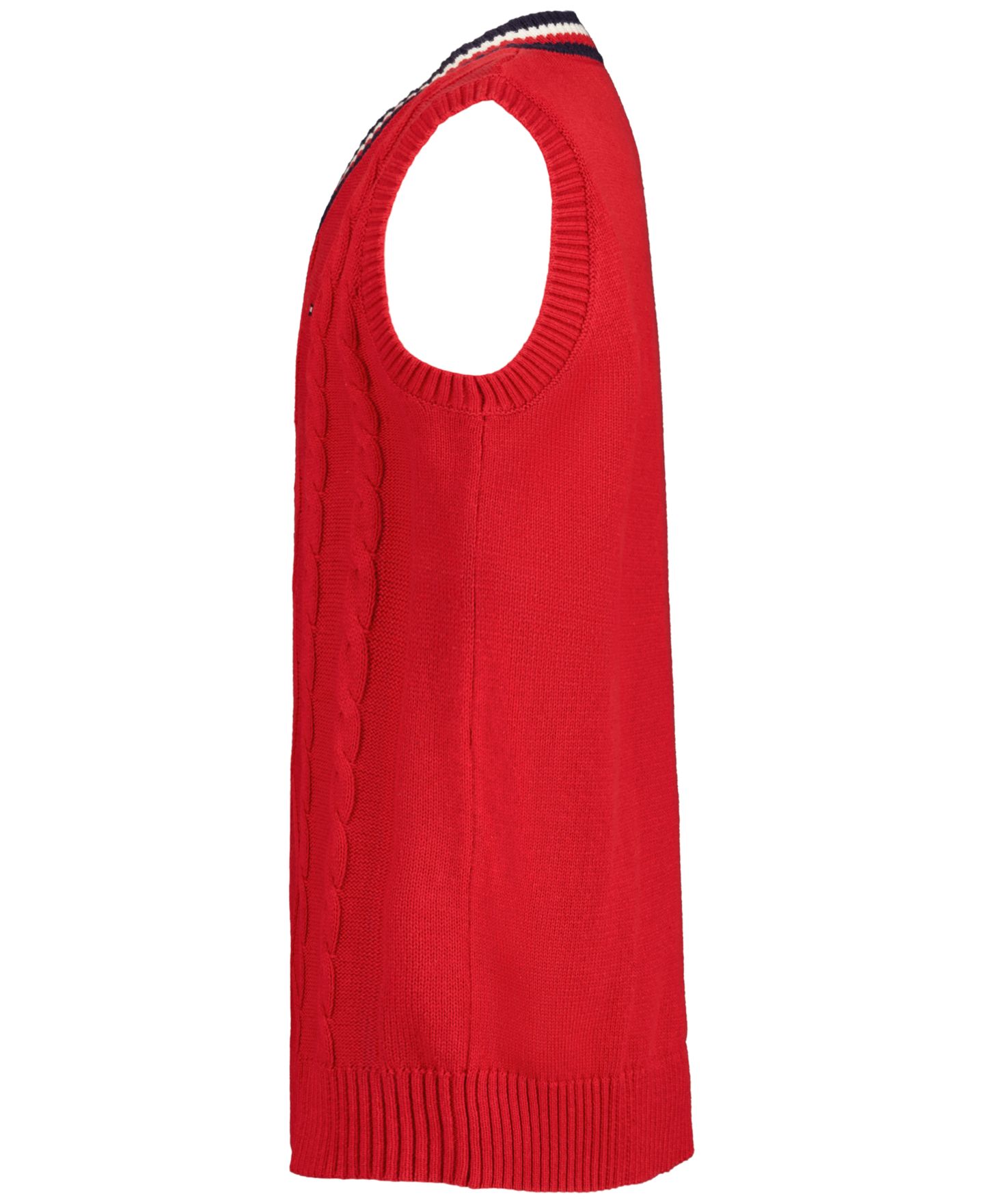 Жилет Tommy Hilfiger Cable V-Neck Sweater Vest для мальчиков, цвет: Алый шалфейный — фото 3