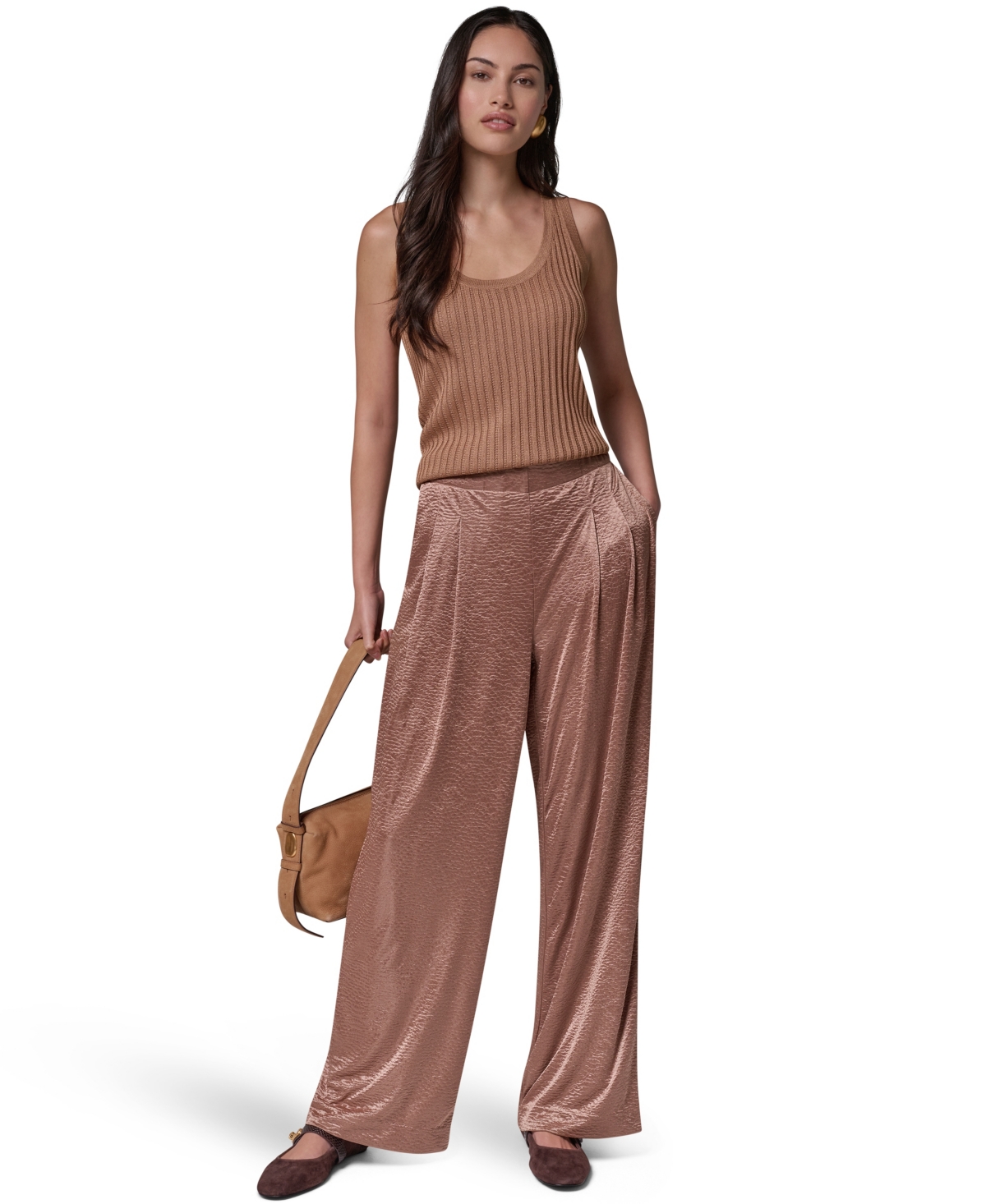 Donna Karan New York Women's Wide Leg Crinkle Pant