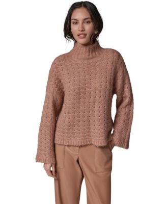 Women's Basket-Weave Knit Cable Sweater