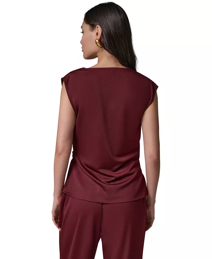 Women's Cowl Neck Draped Sleeveless Blouse - thumbnail 6