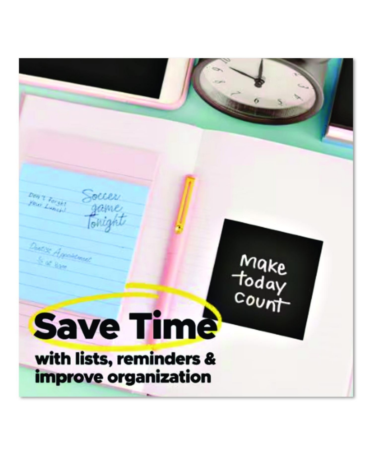 Post-it Notes Super Sticky 654-5SSNE Pads in Simply Serene Colors, 3 x 3, 90 Sheets/Pad, 5 Pads/Pack