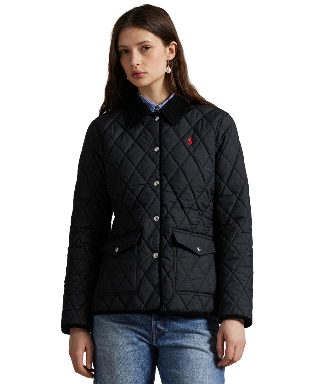 Polo Ralph Lauren Women's Corduroy-Trim Quilted Barn Jacket