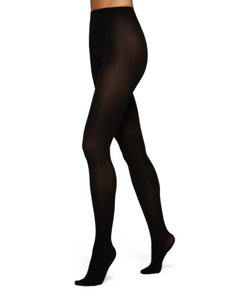 Женские колготки Hue Ribbed Control Top Tights, цвет: Чёрный