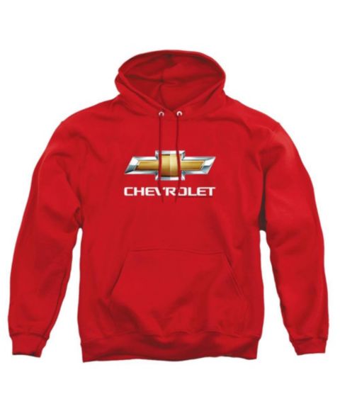 Мужское худи Corvette Big & Tall Chevrolet Chevy Bowtie Stacked Graphic Pull-Over Cotton-Polyester Blend, цвет: Красный