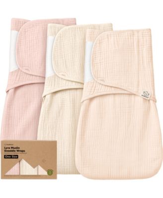 3pk Lyra Muslin Swaddles for Newborns, 100% Organic Cotton Baby Swaddle Sleep Sack for 0-6 Months Girls, Boys