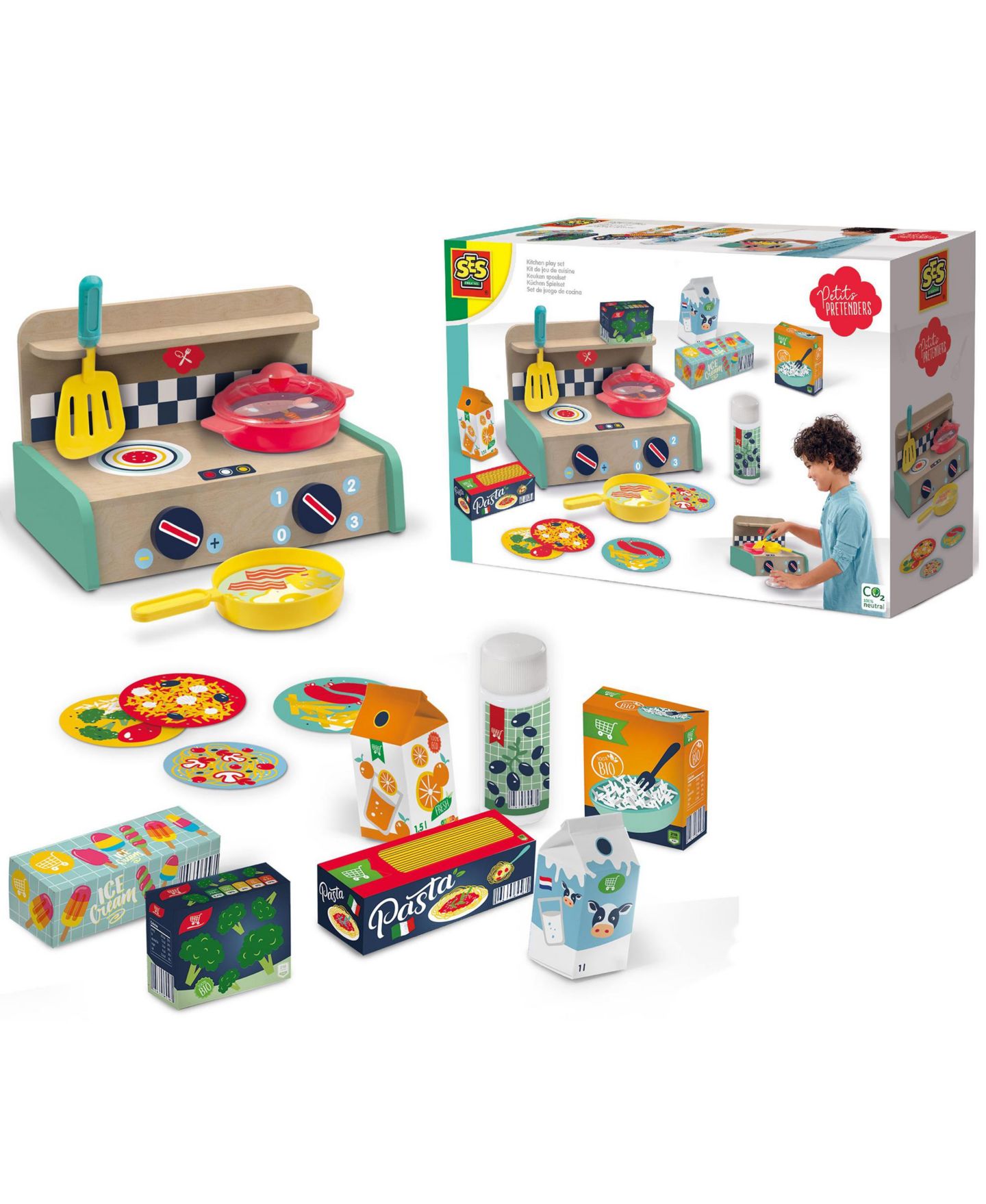 Детские игрушки SES Creative Petits Pretenders Wooden 16-Piece Kitchen Play Set, Ages 3+, цвет: Open Miscellaneous — фото 6