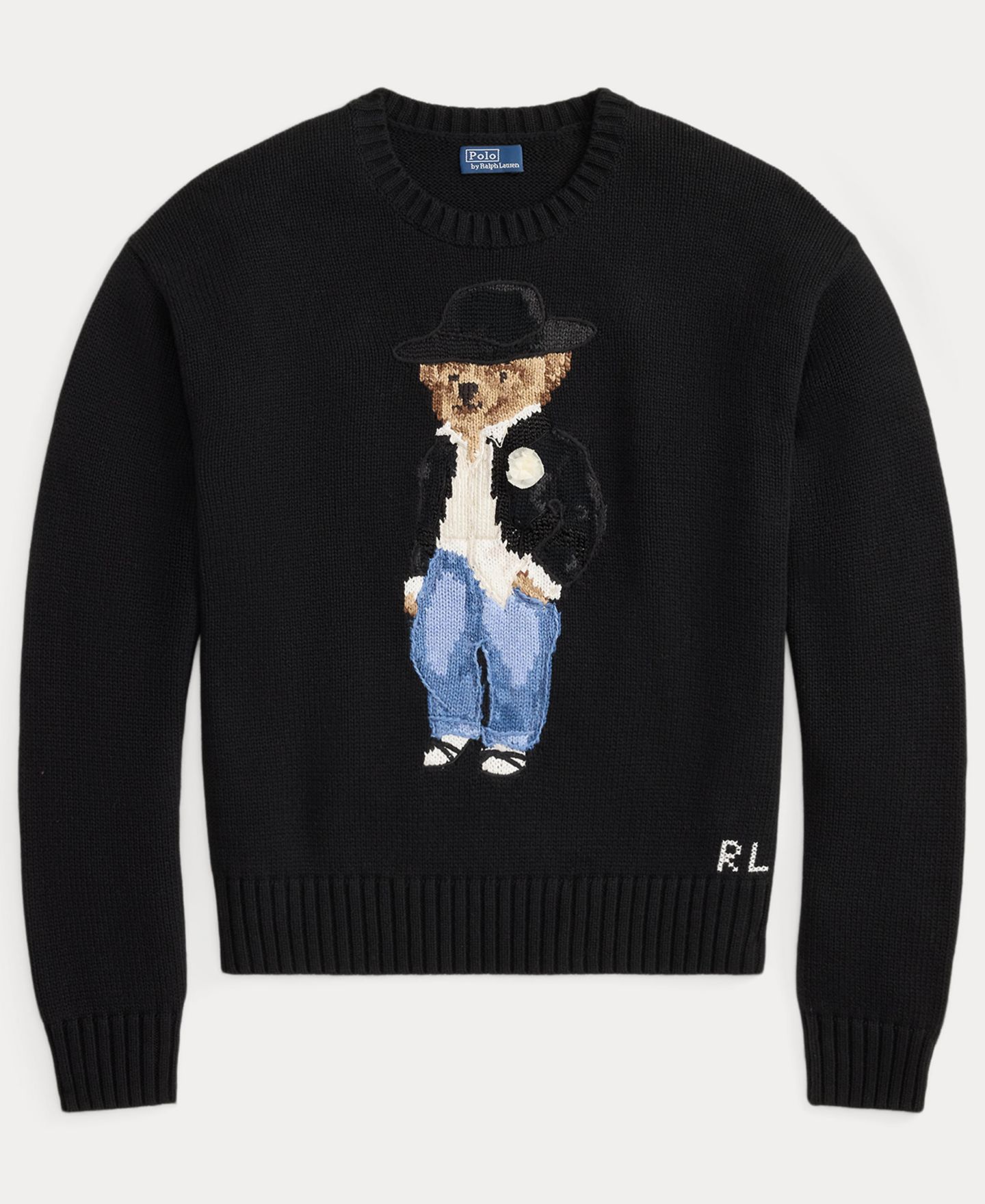 Женский свитер Polo Ralph Lauren Polo Bear Long-Sleeve Crewneck, цвет: Чёрный — фото 5