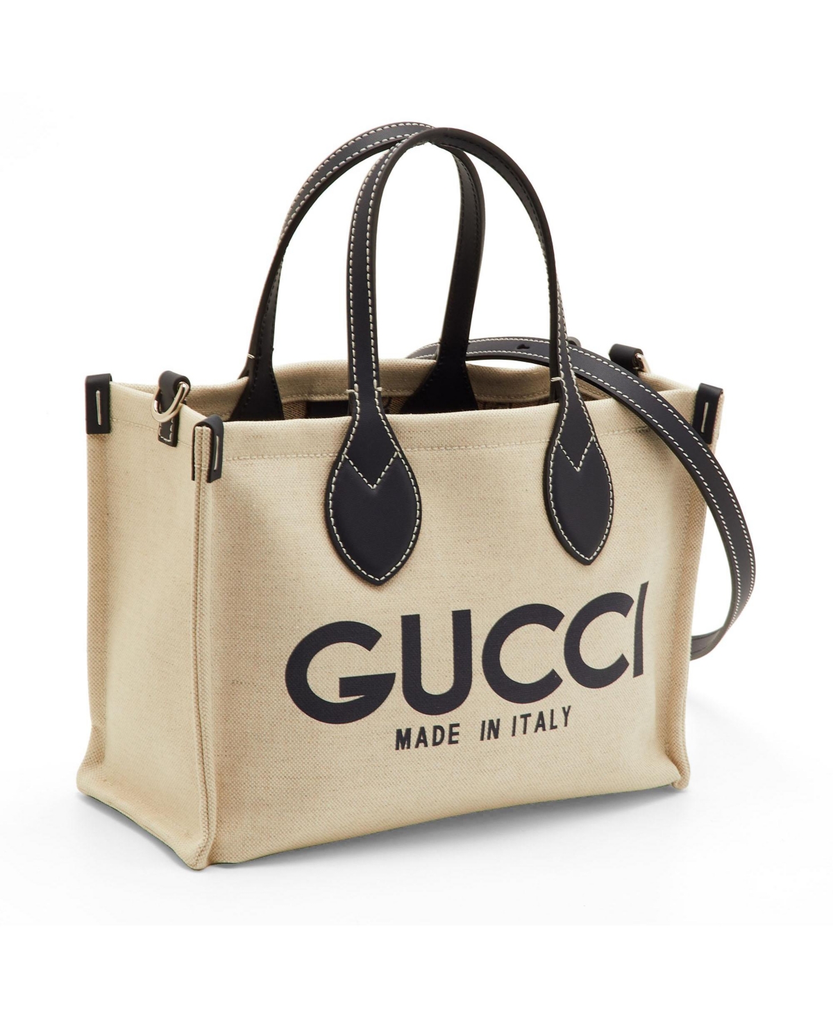 Pre-Owned Gucci Women's Small Logo Print Canvas and Leather Tote