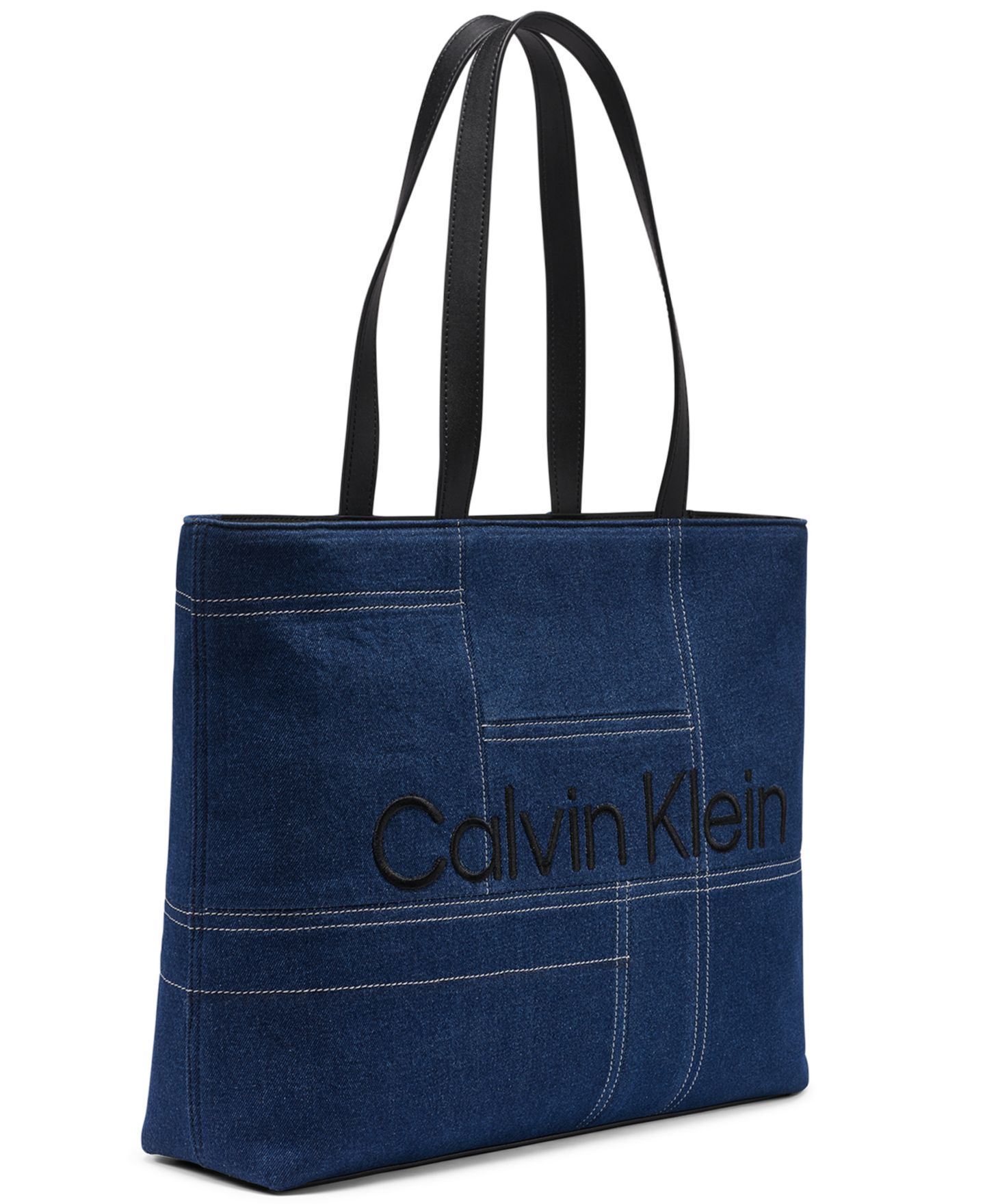 Женская сумка Calvin Klein Aurelia Large Denim Tote Handbag, цвет: Джинсовый — фото 3