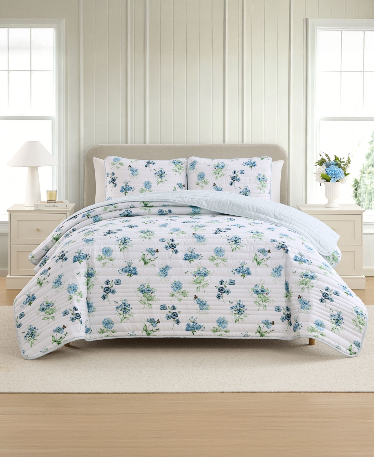 Lenox Butterfly Meadow Reversible 2-piece Quilt Set, Twin/twin Xl In Blue