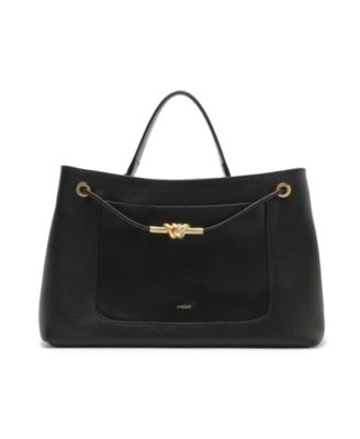 Delphine Leather Small Shopping Handbag
