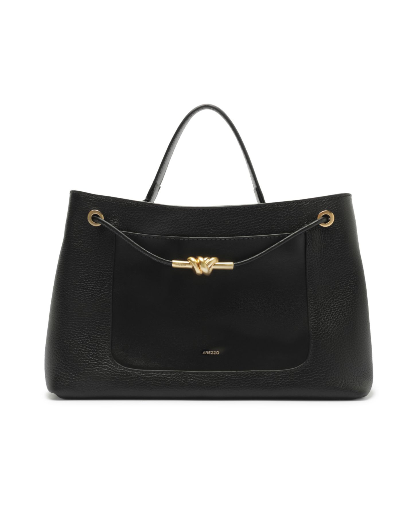 Женская сумка Arezzo Delphine Large Leather Shopper, цвет: Чёрный — фото 1