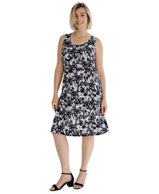 Plus Size Sleeveless Scoop Neck Fit and Flare Dress