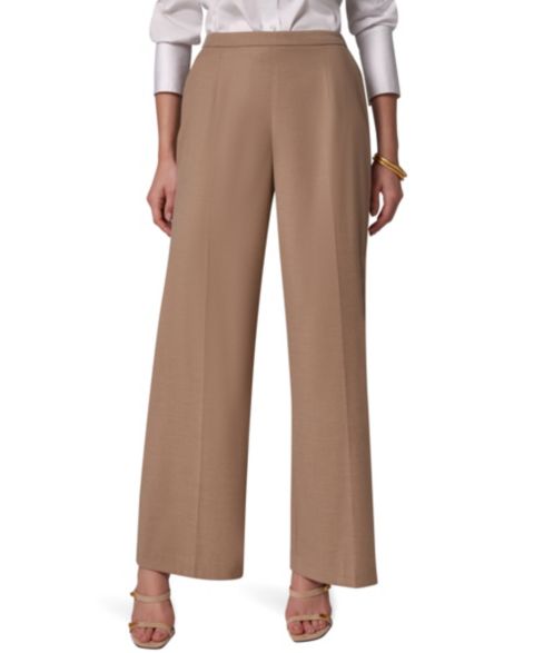 Женские брюки Donna Karan New York Wide-Leg Elastic-Back, цвет: Тёмный меланжевый