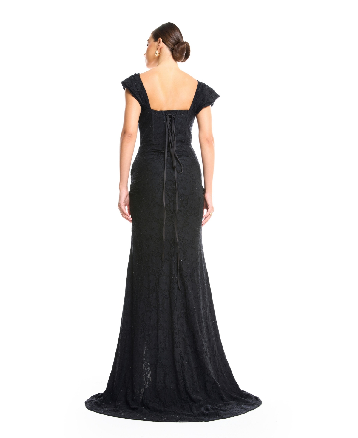 Amri Women's Off-Shoulder Ruched Lace Gown
