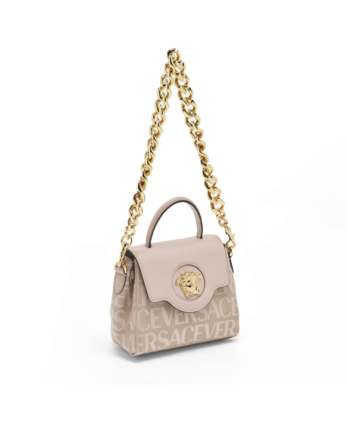 Pre-Owned Versace Small La Medusa Jacquard and Leather Top Handle Bag