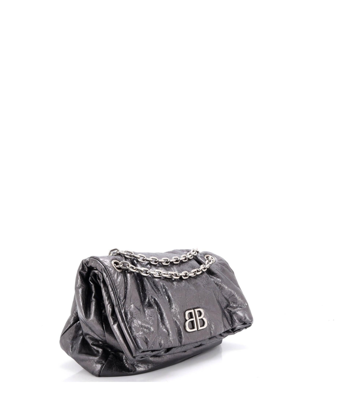 Pre-Owned Balenciaga Medium Monaco Chain Flap Shoulder Bag Leather