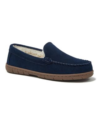 Women's Fuzzy Lined Suede Moccasin Slippers