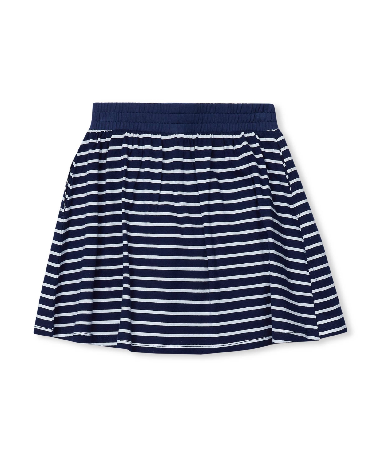 Lands' End Girls Smocked Skort - Dark navy stripe