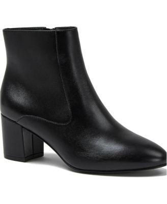 Women's Essential Leather Block Heeled Boots