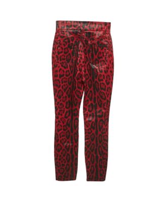 Women's Leopard Print Cotton Drill Jeans