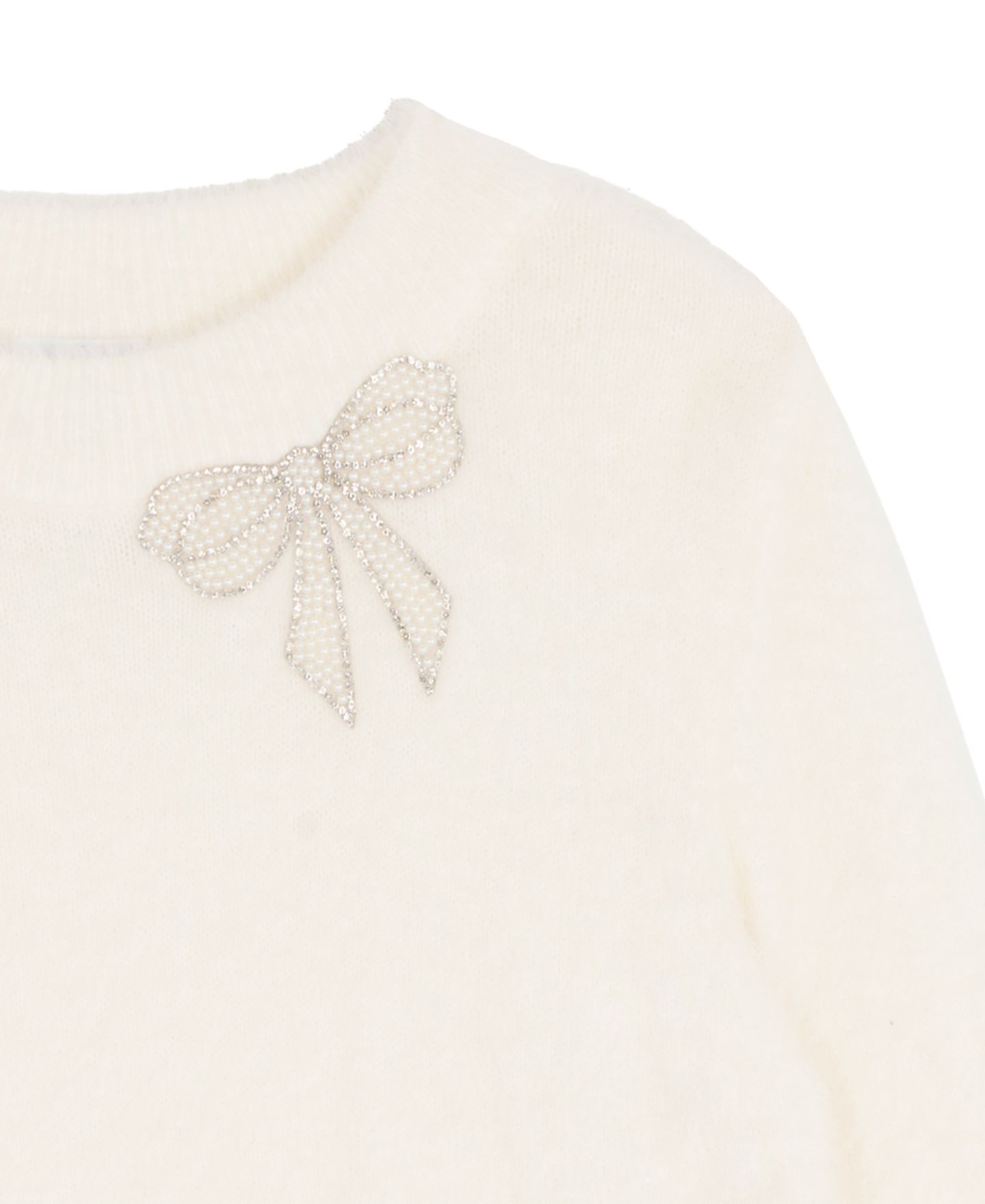 Stella 88 Girls' 7-16 Long-Sleeve Bow-Appliqué Sequin Sweater and Skort, 2-Piece Set, цвет: Слоновая кость — фото 6