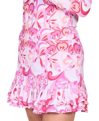 Women's Double-Tiered Ruffles A-Line Mini Skort