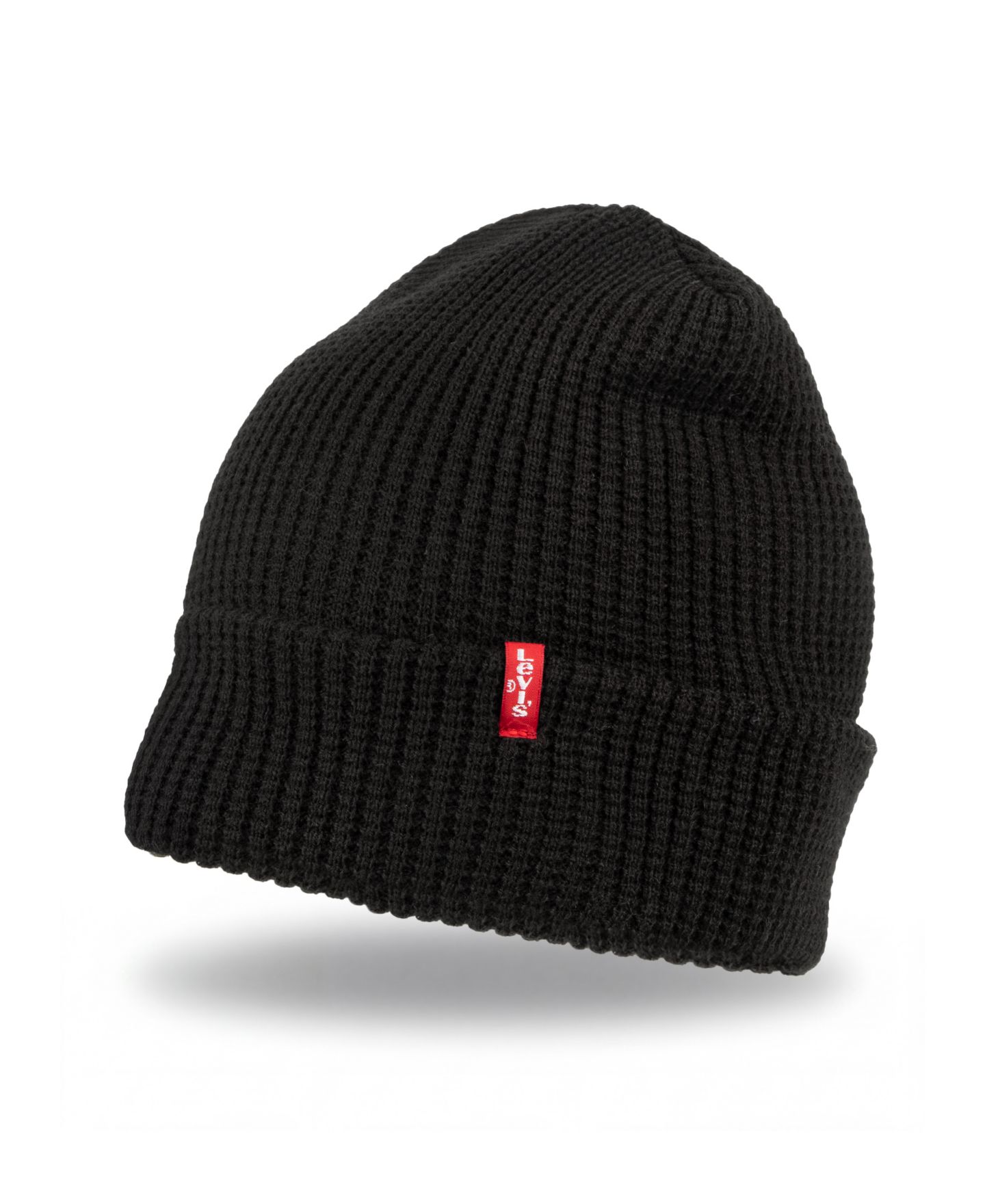 Мужские комплекты Levi's Waffle Knit Beanie & Buffalo Plaid Scarf, 2-Piece Set, цвет: Чёрный — фото 4