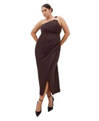 Plus Size Jayne One-Shoulder Wedding Guest Maxi Dress
