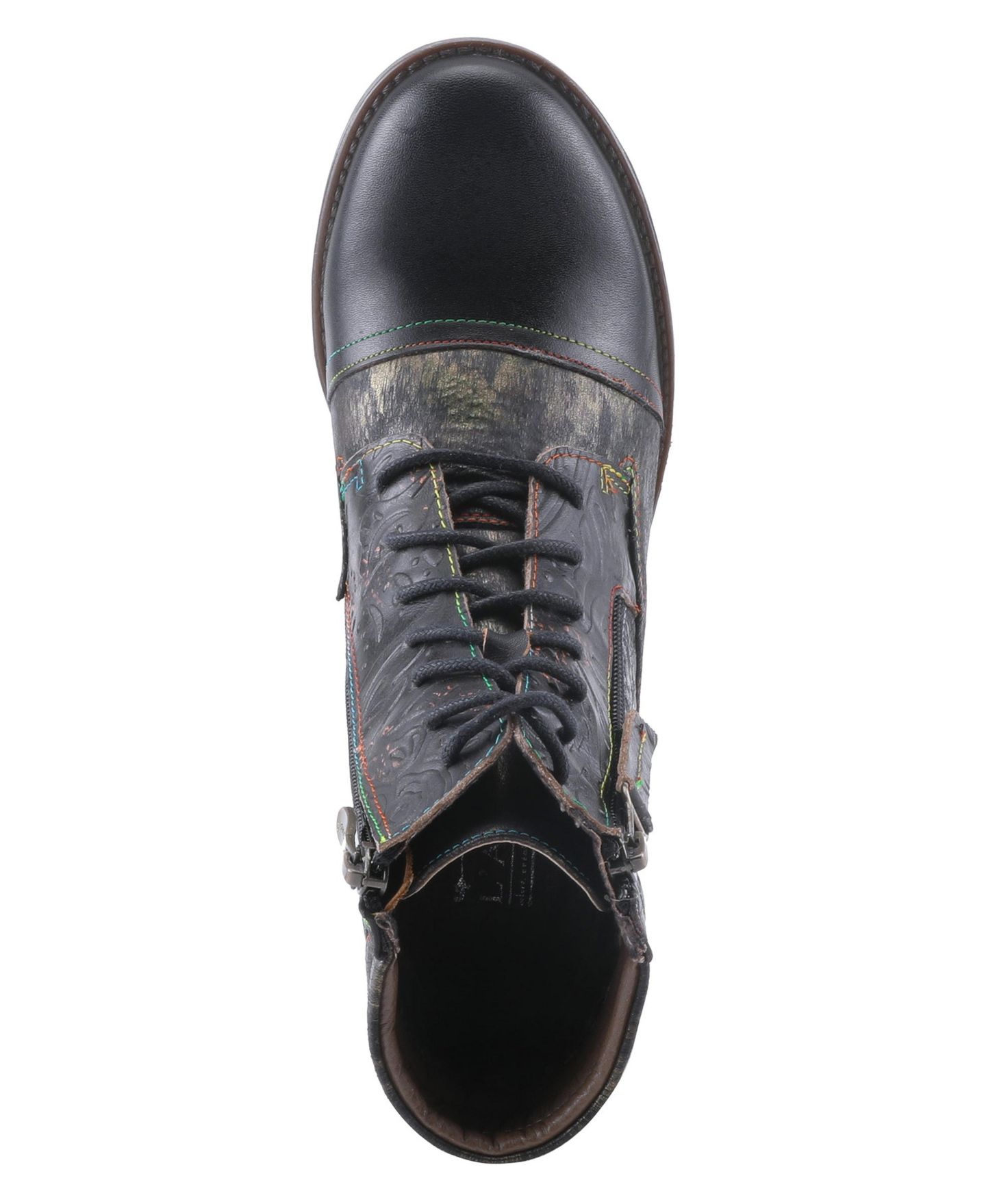 Женские ботинки L'Artiste Sunsetride Lace-Up Boot Mid with Full Grain Leather Upper, цвет: Чёрный разноцветный — фото 3