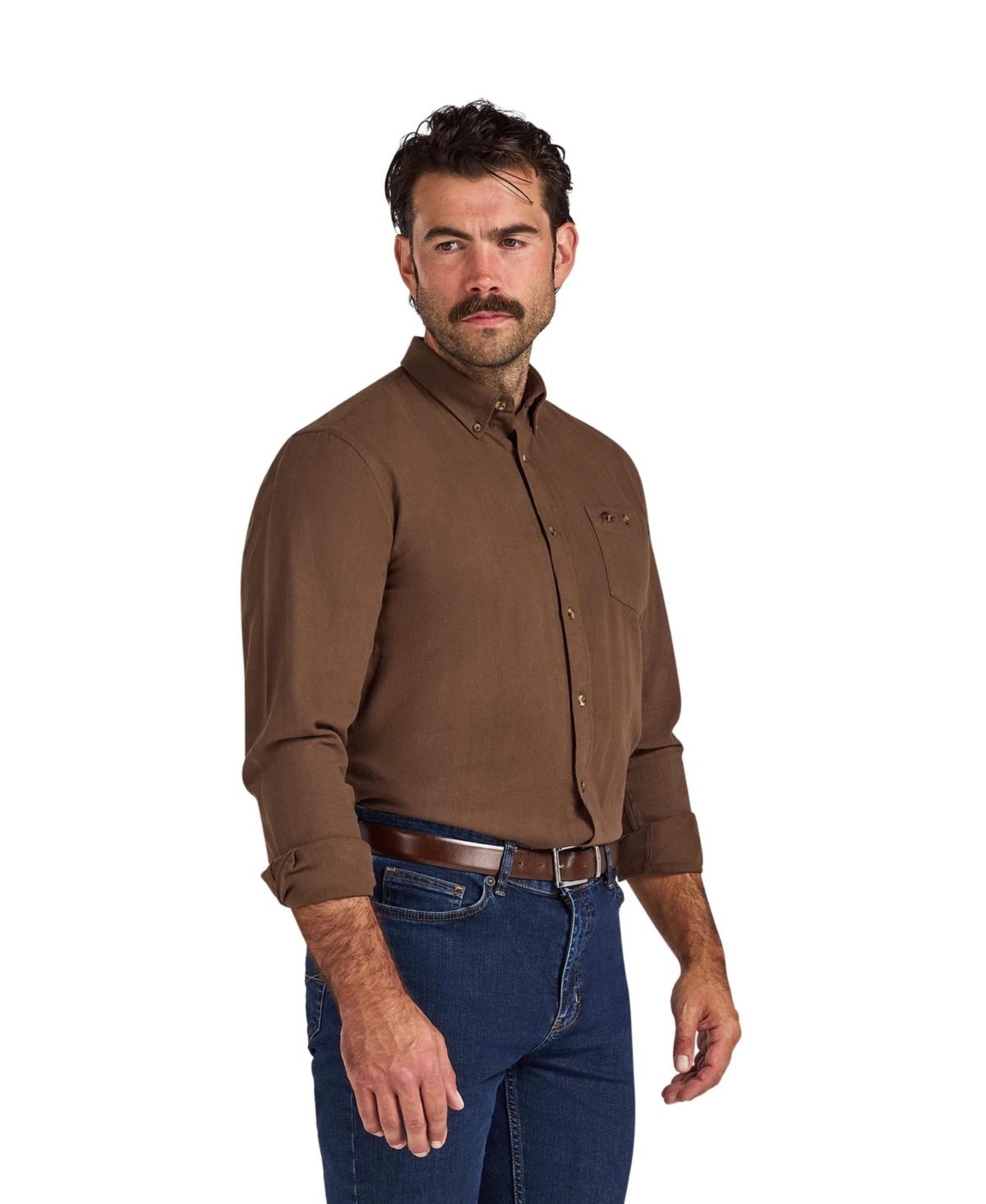 Raging Bull Men's Big & Tall Long Sleeve Brushed-Herringbone Shirt