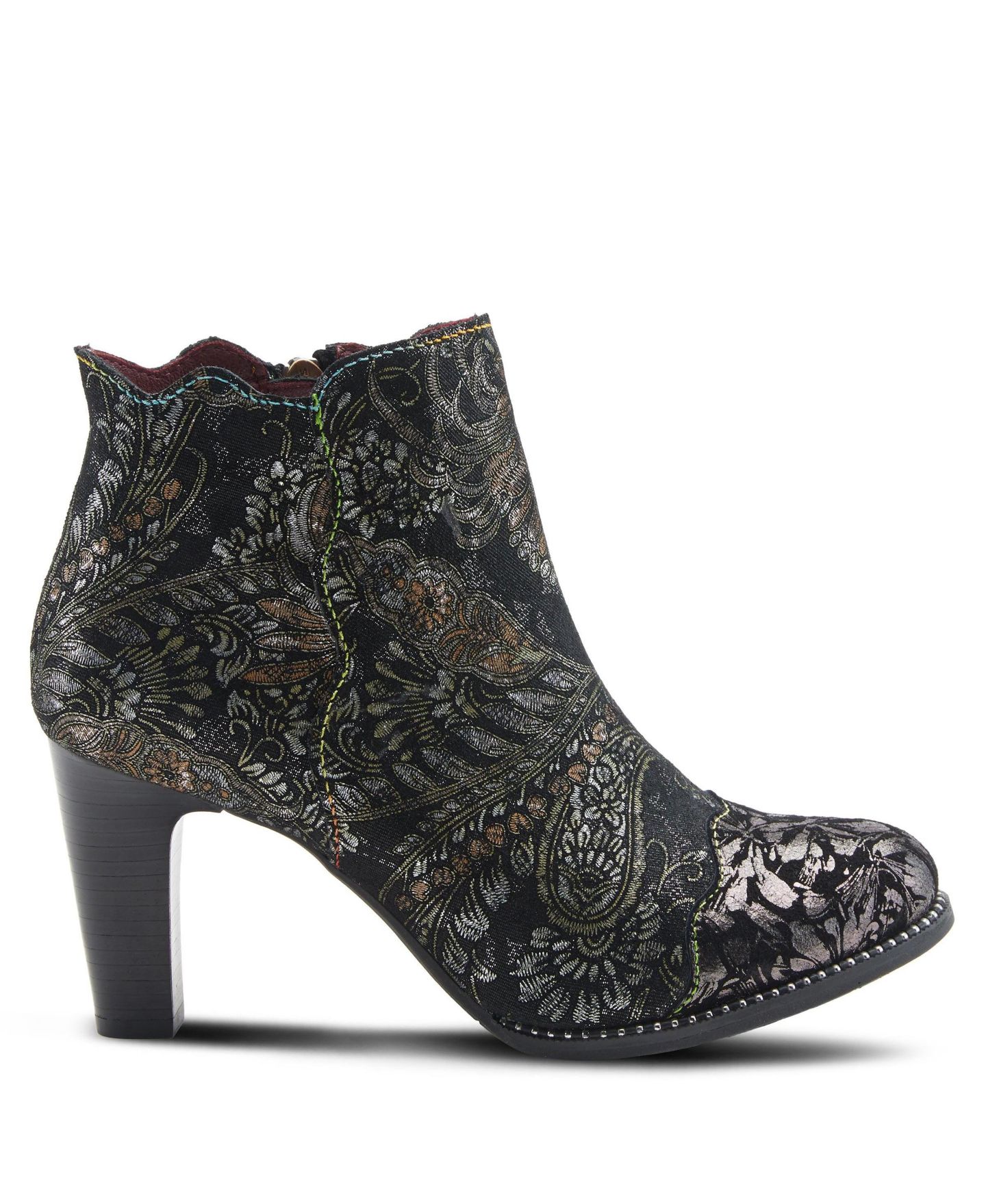 Женские ботинки L'Artiste Spring Step Smokinhot Booties with Floral Embroidery, цвет: Чёрный разноцветный — фото 6