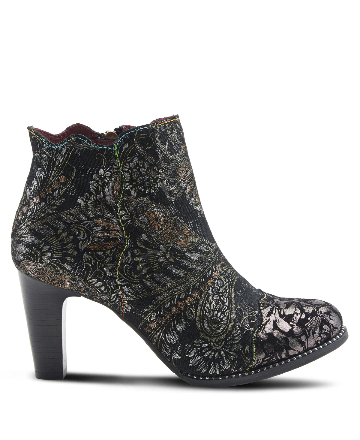 L'Artiste Womens Spring Step Smokinhot Women's Booties with Floral Embroidery