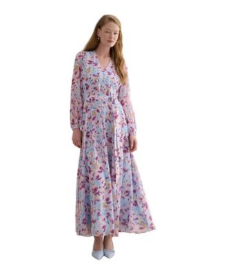 Women's Thea V-Neck Long Sleeve Maxi Dress