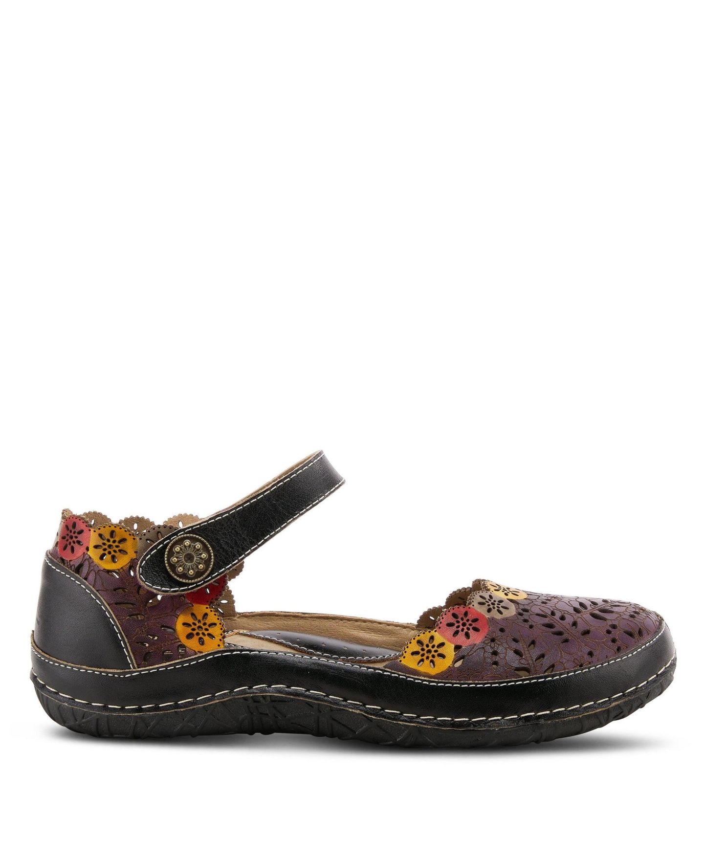 Женские балетки L'Artiste Spring Step Kysandra-Fleur Mary Jane with Adjustable Strap, цвет: Чёрный разноцветный — фото 5