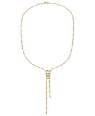 Gold-Plated Ball Lariat Necklace