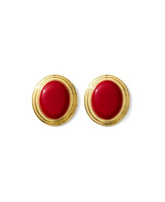 Enamel Gold Studs Earrings