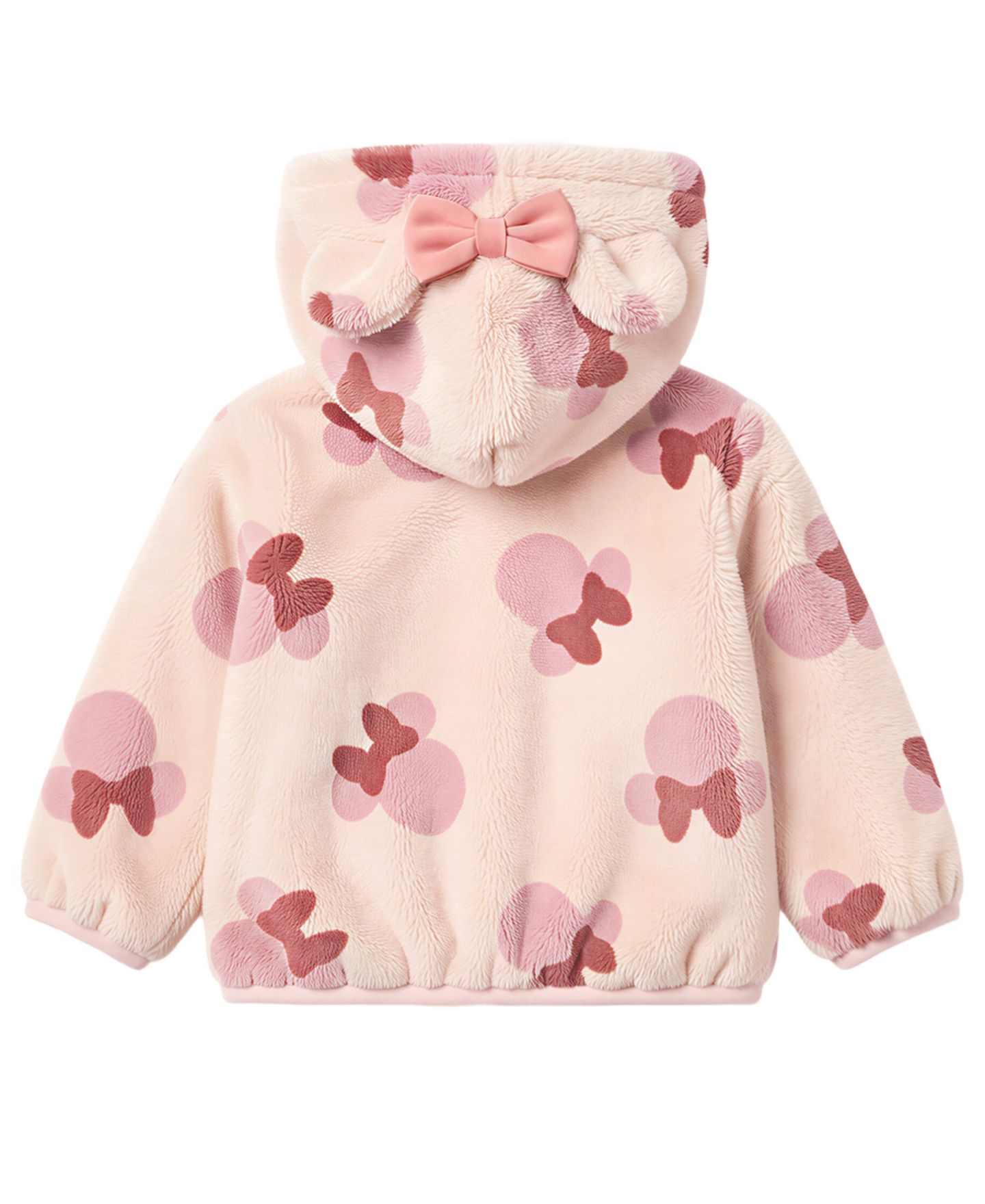 Disney Baby Girls' Minnie Mouse Hooded Zip-Up Faux Fur Hoodie, Bodysuit and Pants, 3-Piece Set, цвет: Розовый — фото 5