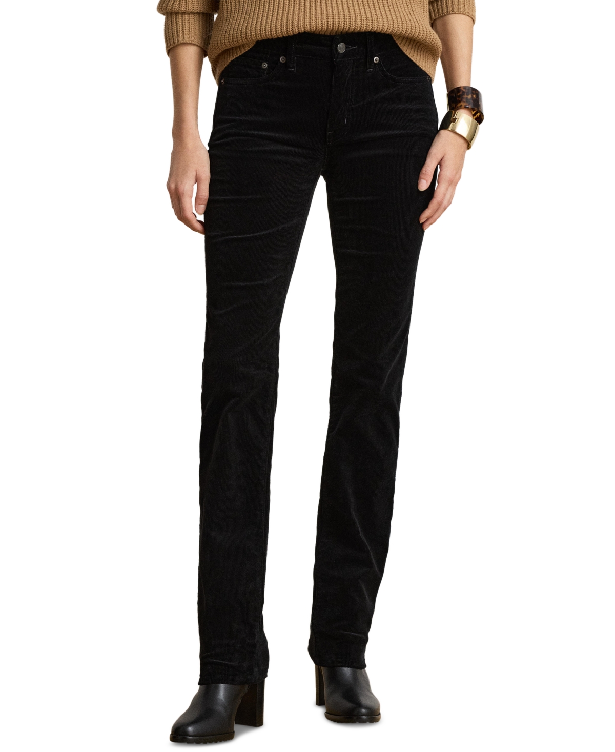 Lauren Ralph Women's Mid-Rise Slim-Straight Corduroy Pants