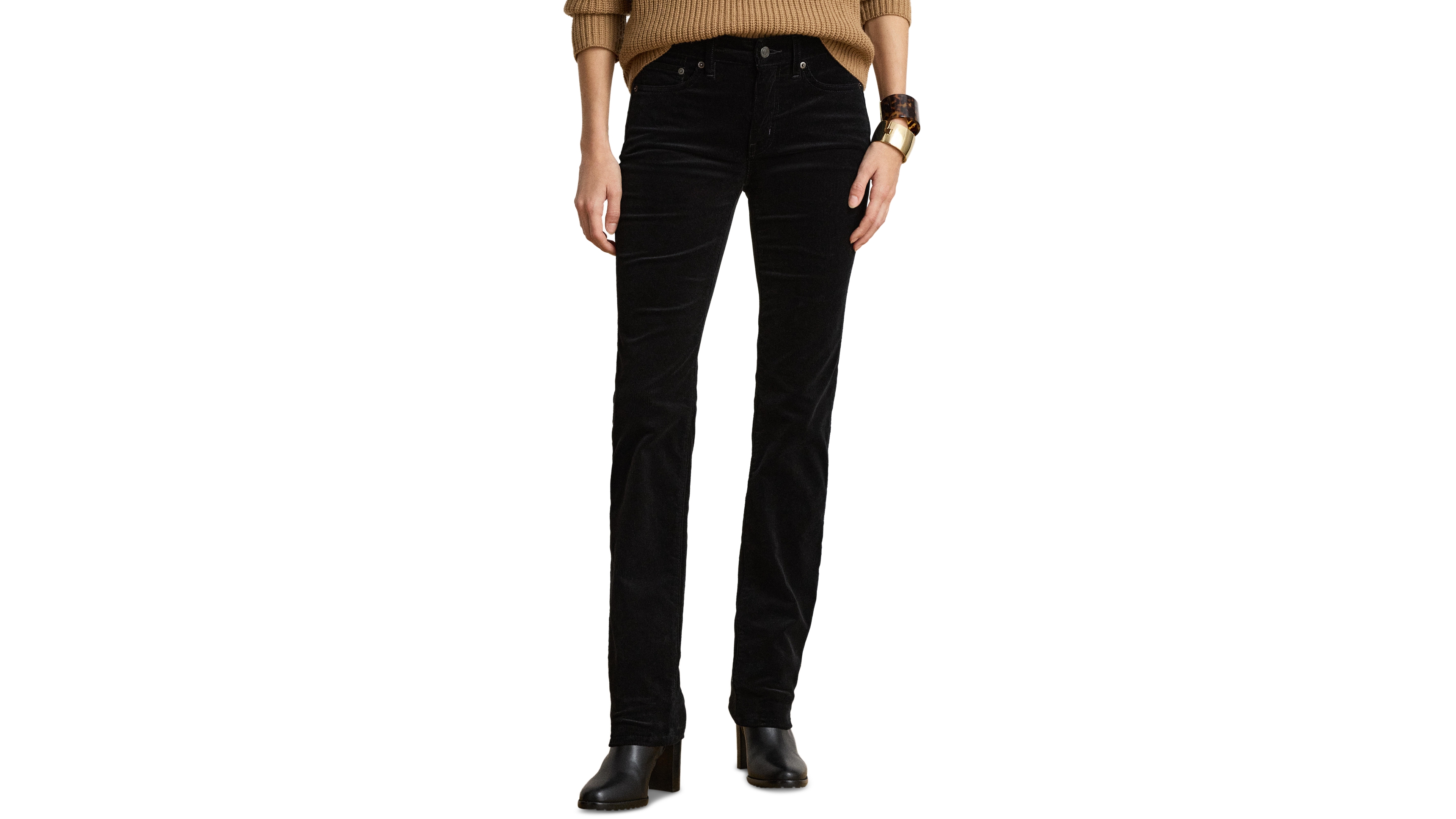 Lauren Ralph Women's Mid-Rise Slim-Straight Corduroy Pants