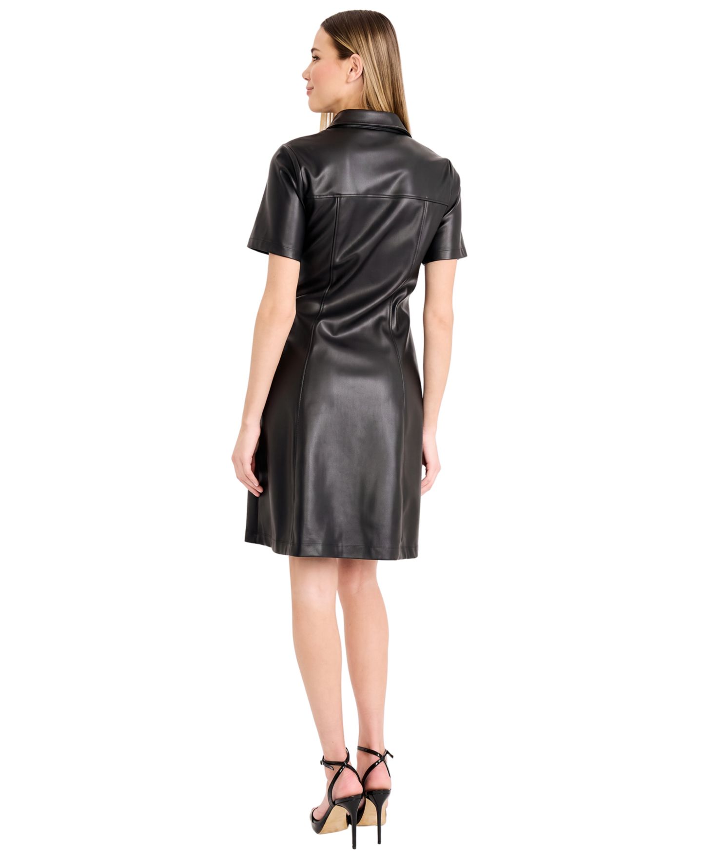 Женское платье Maggy London A-Line V-Neck Short-Sleeve Mini, цвет: Чёрный — фото 3